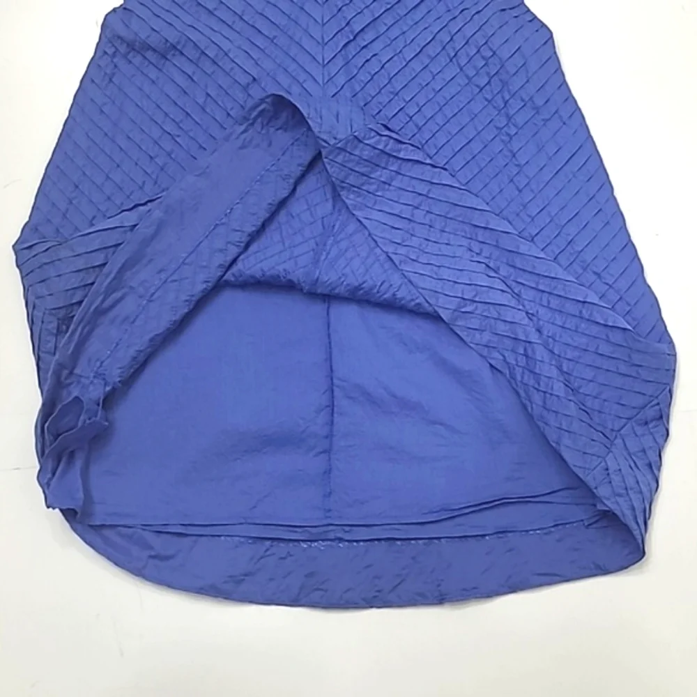 J. Crew Chevron Dress Pleated A Line Plunging V-Neck Sleeveless Above Knee Sz 6